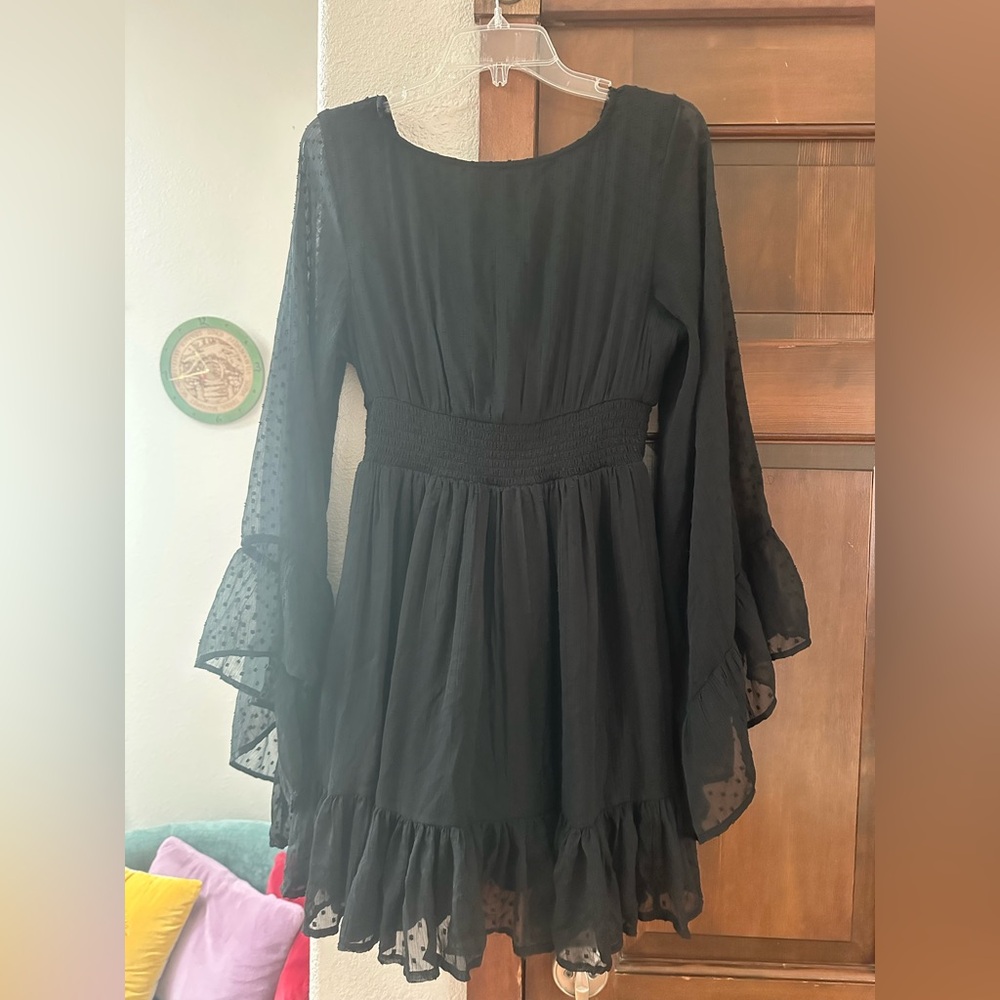 Urban Outfitters Kimchi Blue Abby Ruffle Bell Sleeve Mini Dress - Picture 7 of 8